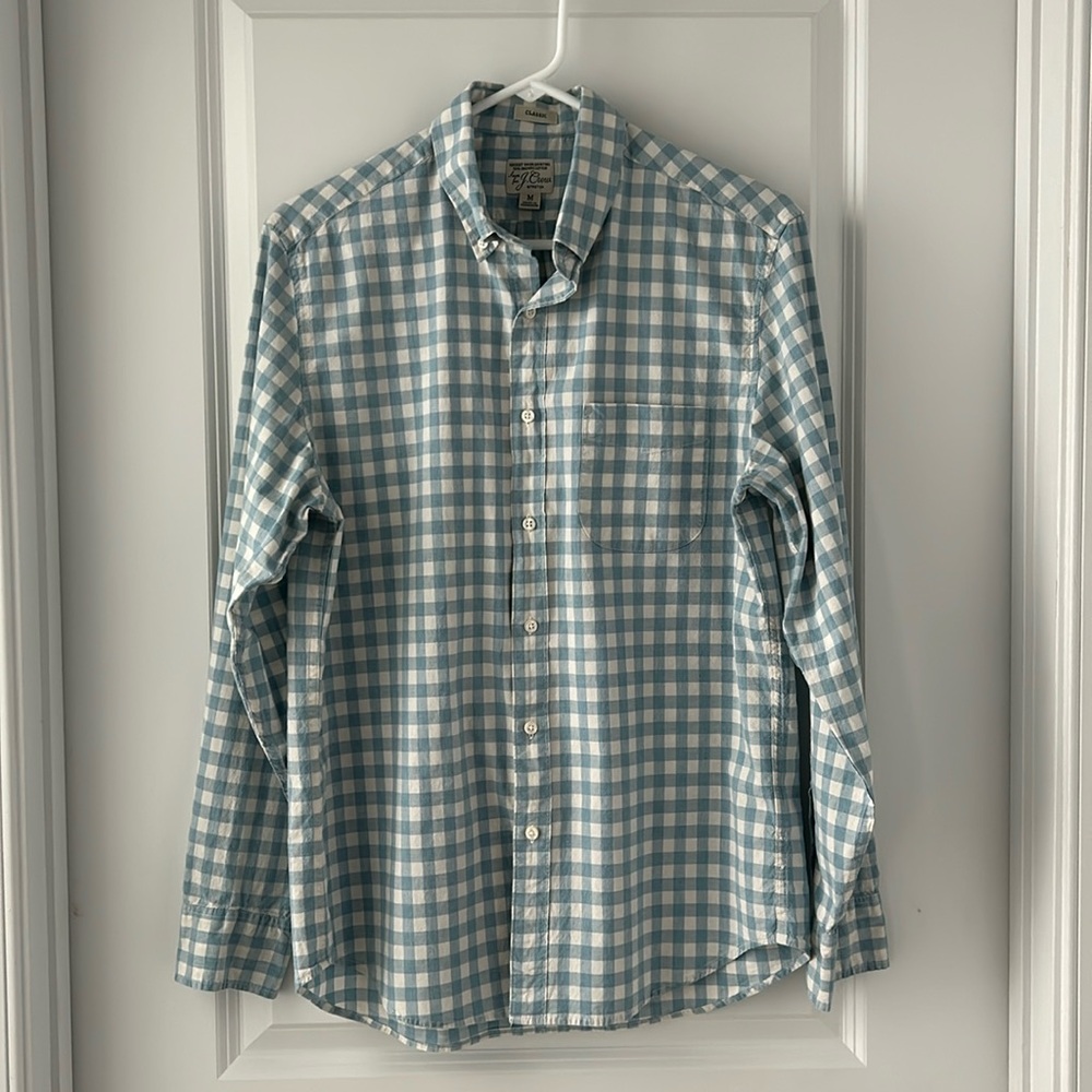 J. Crew Gingham Button-Down Shirt, Men’s size M
